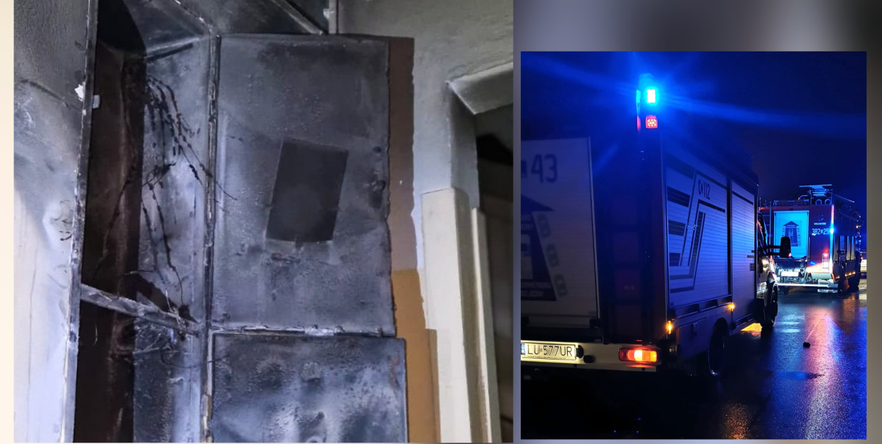 Alarm o 5:27! Strażacy ruszyli do pożaru w bloku w Zamościu
