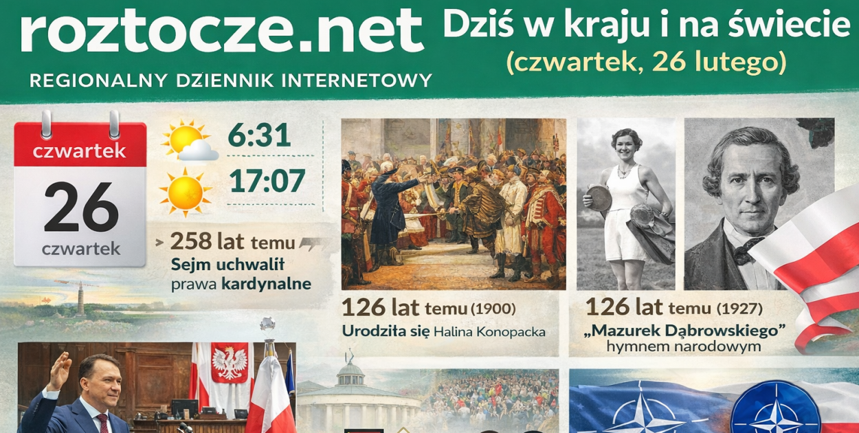 Dziś w kraju i na świecie (czwartek, 26 lutego)