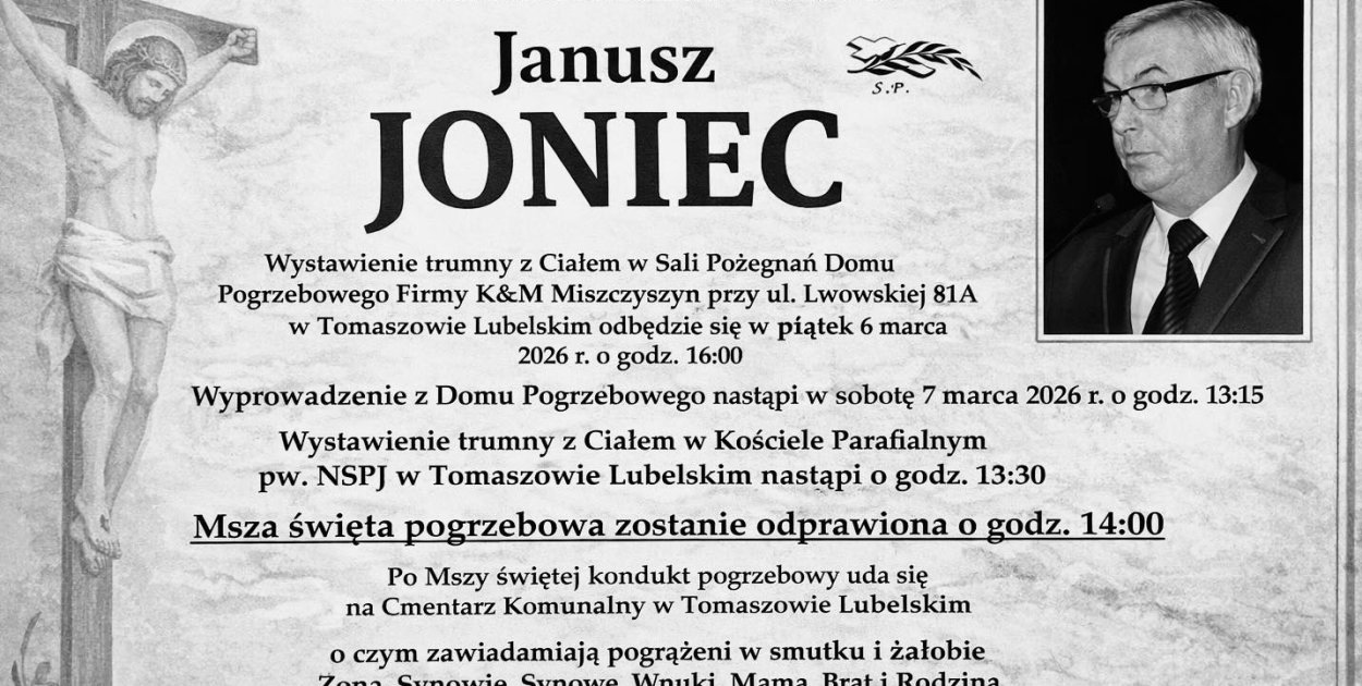 Tomasovia w żałobie – zmarł Janusz Joniec