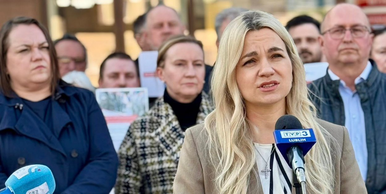 Gromadzka ostro o wecie prezydenta. Konferencja w Biłgoraju