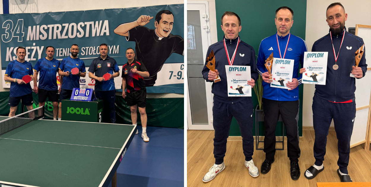 Nasi na podium! Sukces w 34. Mistrzostwach Księży w Tenisie Stołowym