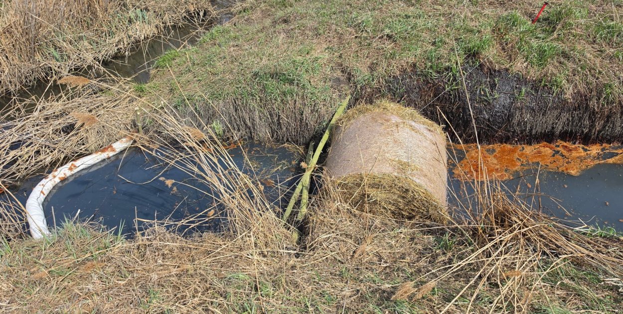 Zamość: plama na cieku wodnym przy ul. Północnej